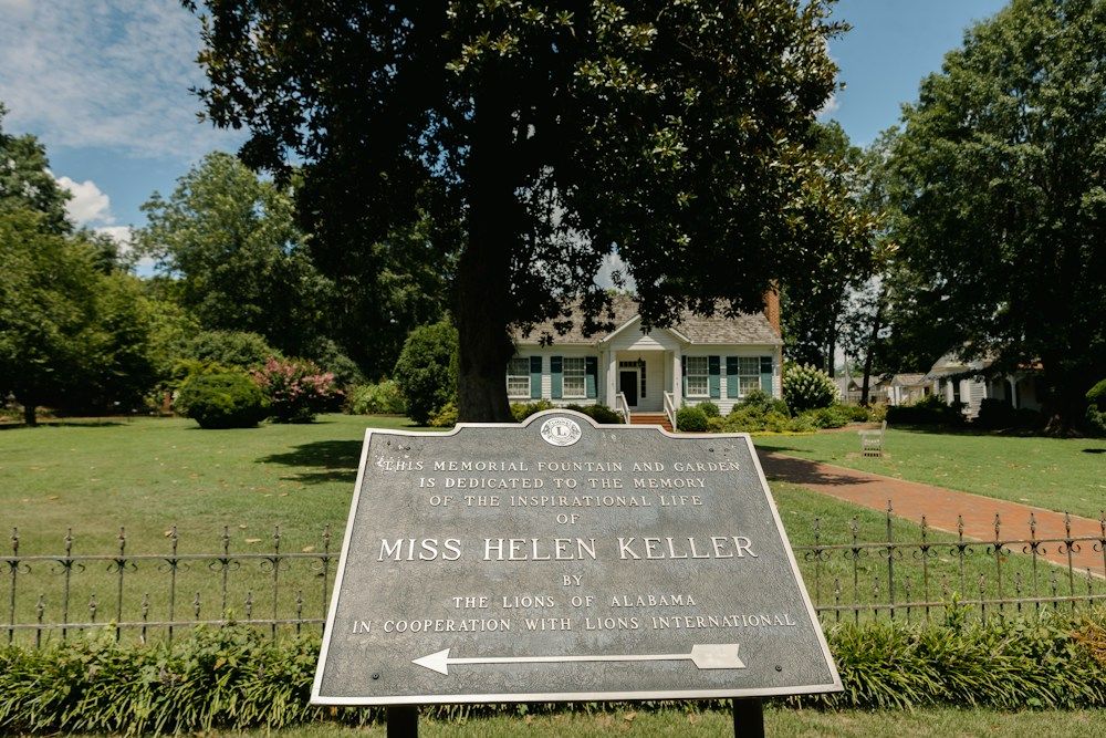 Memorial plaque in front of Helen Keller's house
