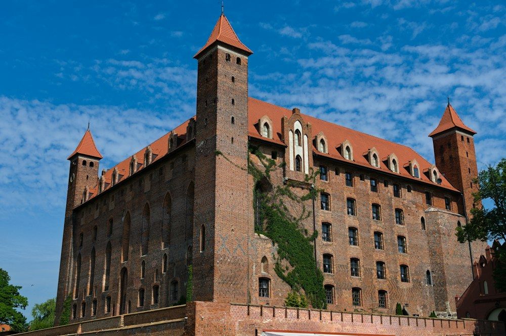 Red brick castle in Gniew, Poland
