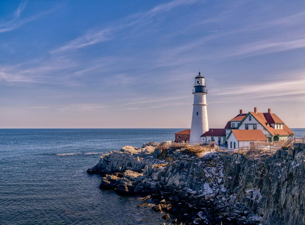Coastal lighthouse and keeper's house