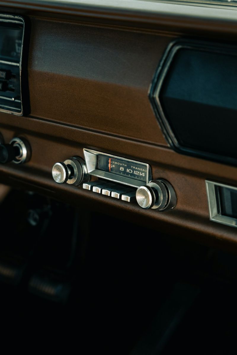 Vintage car radio with AM frequency dial