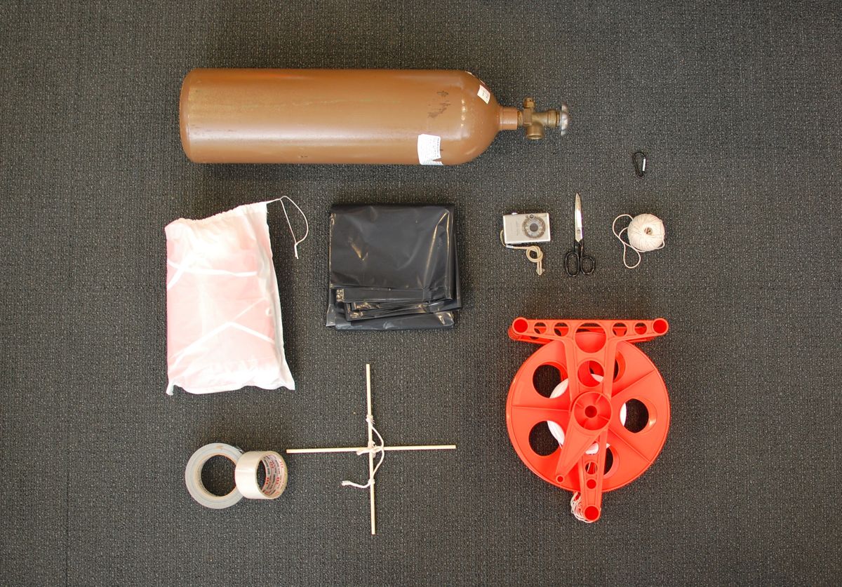 Camera rig made for balloon and kite aerial mapping