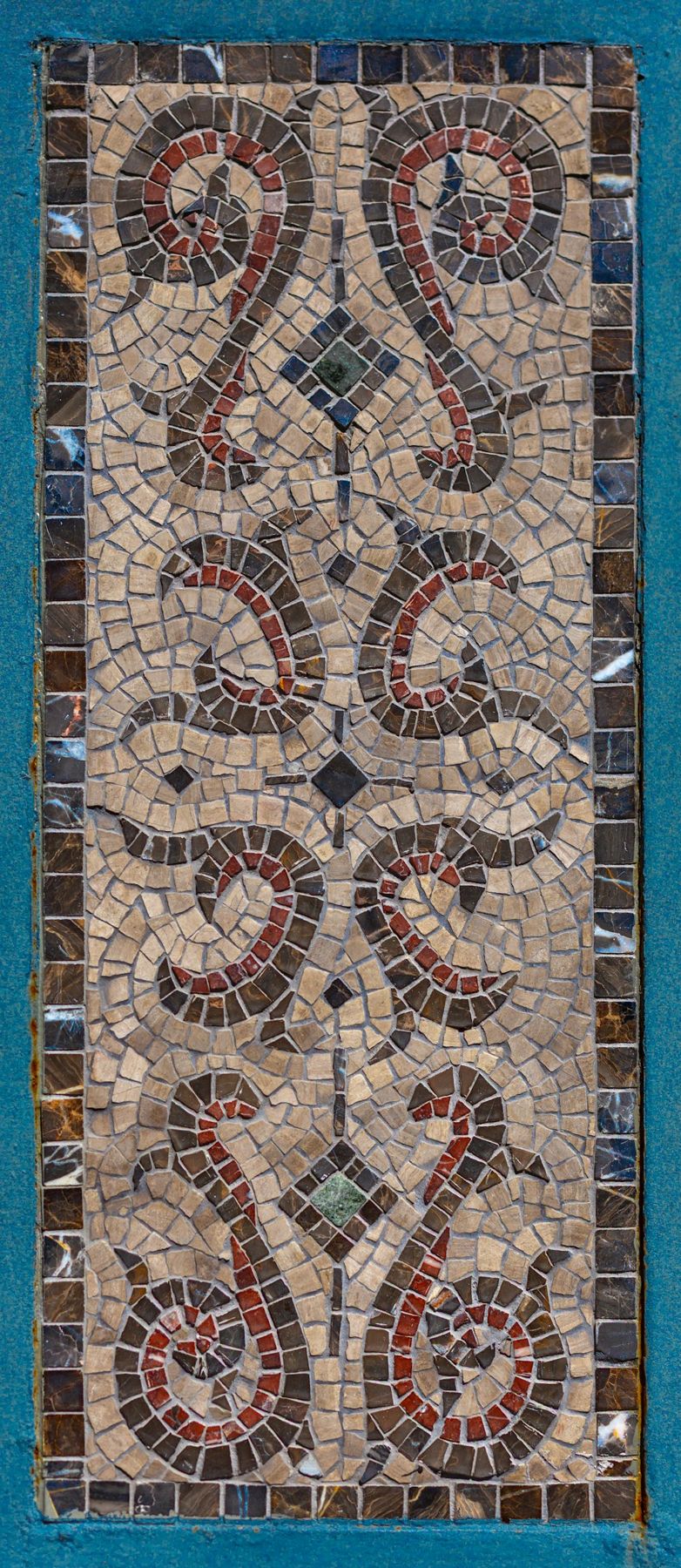 Detailed decorative mosaic tile pattern