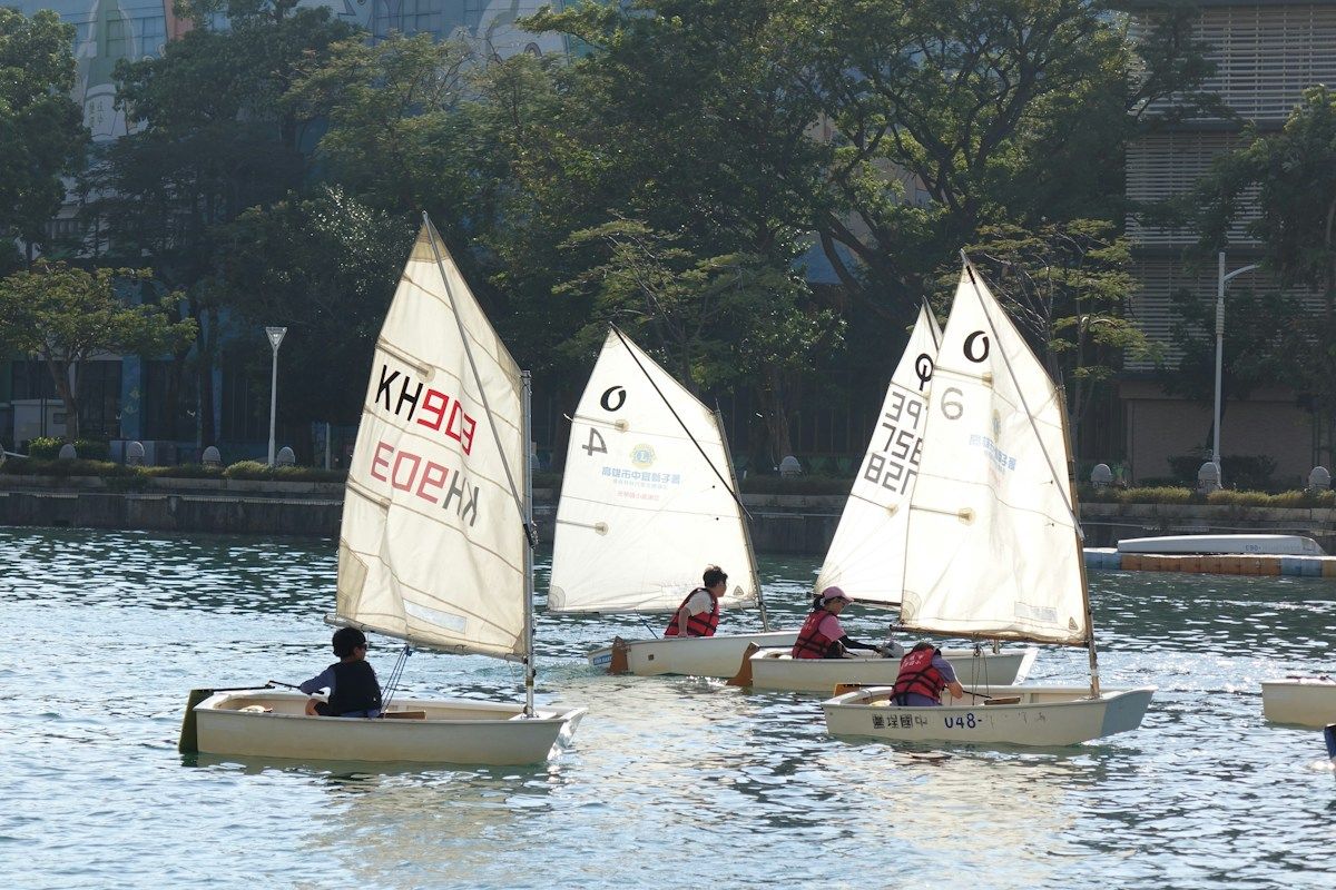 Sailboats racing on a sunny day