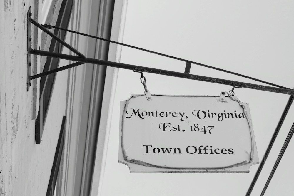 Old Monterey, Virginia town office sign