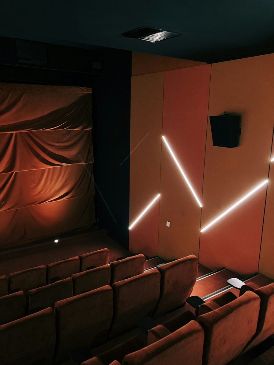 Theater seats and projector screen