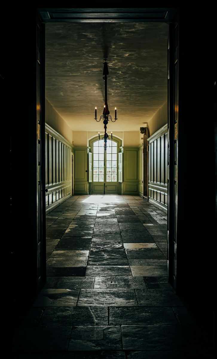 Light falling into a Hampton Court Palace corridor