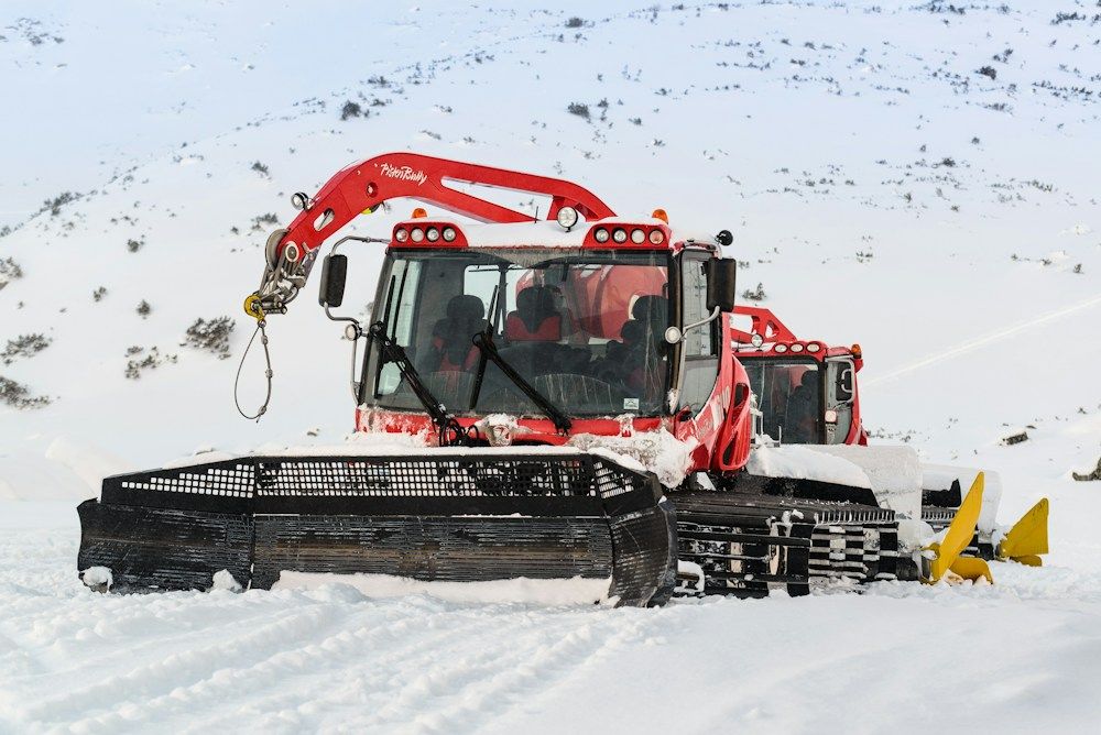 Snowcat on a snowfield
